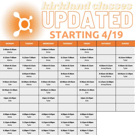 Orange Zone (8491 MHR). . Orangetheory schedule classes
